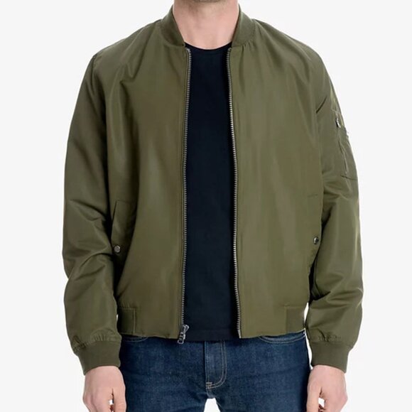 Michael Kors Men's Bomber Jacket Size XL NWT Olive Green Zipper Front X-Large MK - Picture 1 of 10